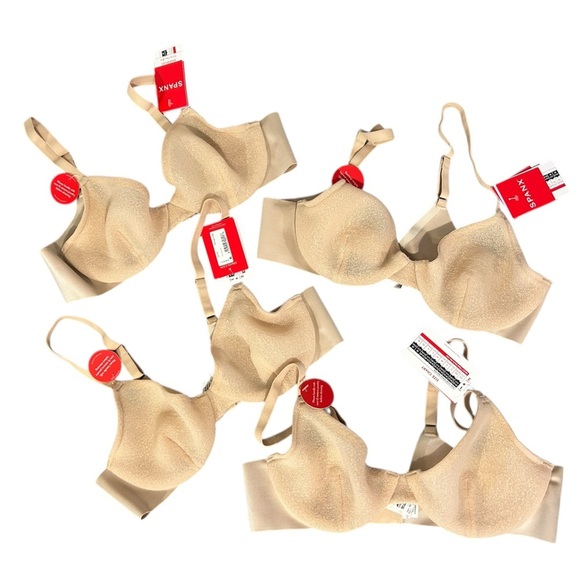 LOT of 4 SPANX SheerFlex Fit to You Bras Med Cups A-C Champagne Beige 30071R NWT - Picture 1 of 8